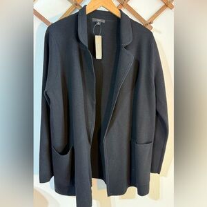J.Crew Eloise in Black Open-Front Sweater Blazer Cardigan with pockets sz medium